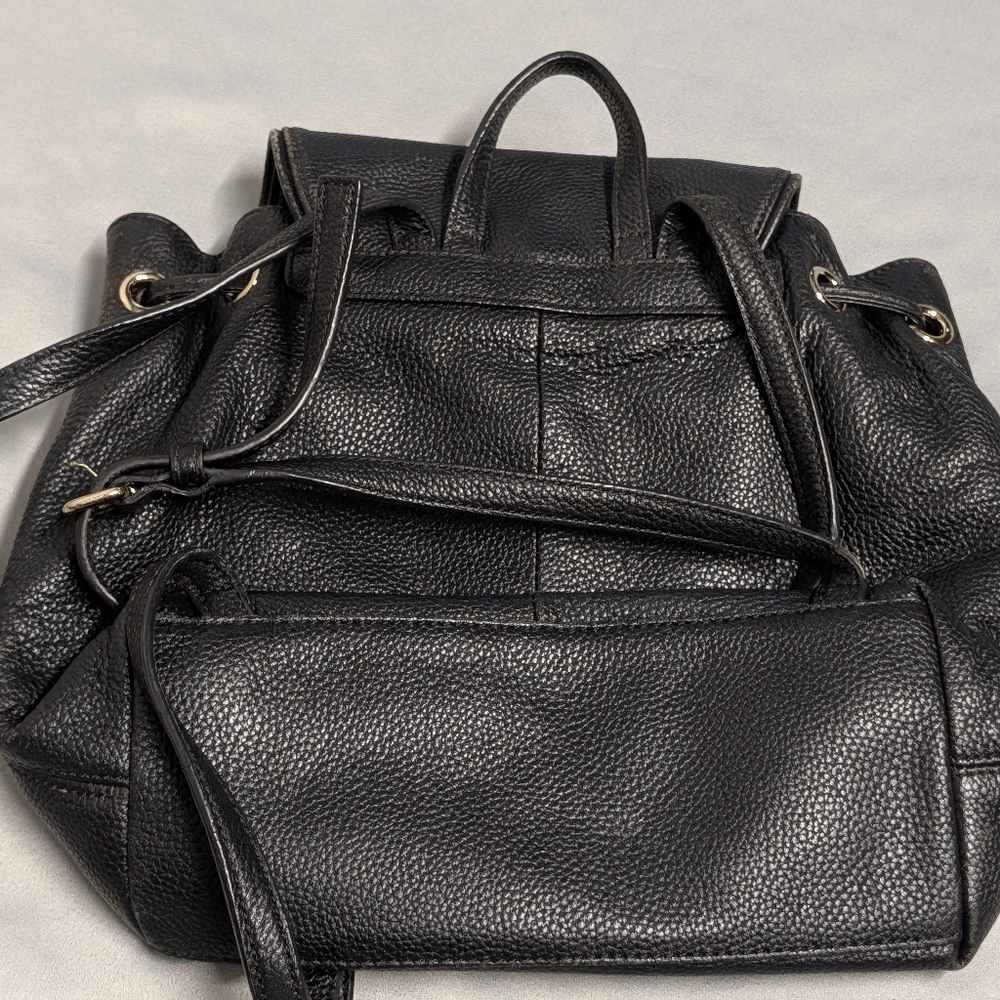 Kate Spade Black Leather Drawstring Backpack - Picture 12 of 16